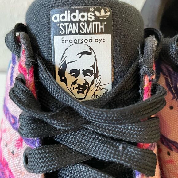Adidas Stan Smith Floral Paint Shoes Size 7 EUC - Picture 4 of 7